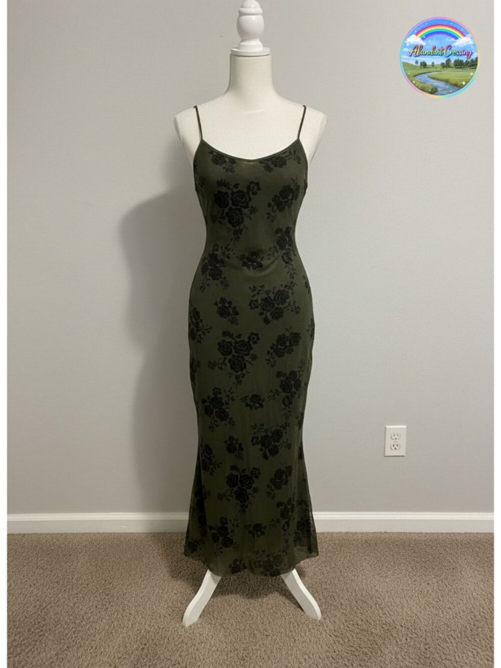 Y2K Goth Bodycon Cami Long Dress Mesh Overlay Open Back Club Party